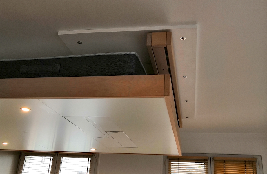 installation lit escamotable au plafond
