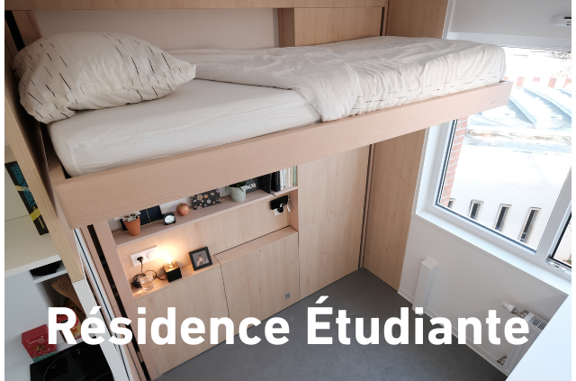 lit relevable bedUp® pour résidence étudiante