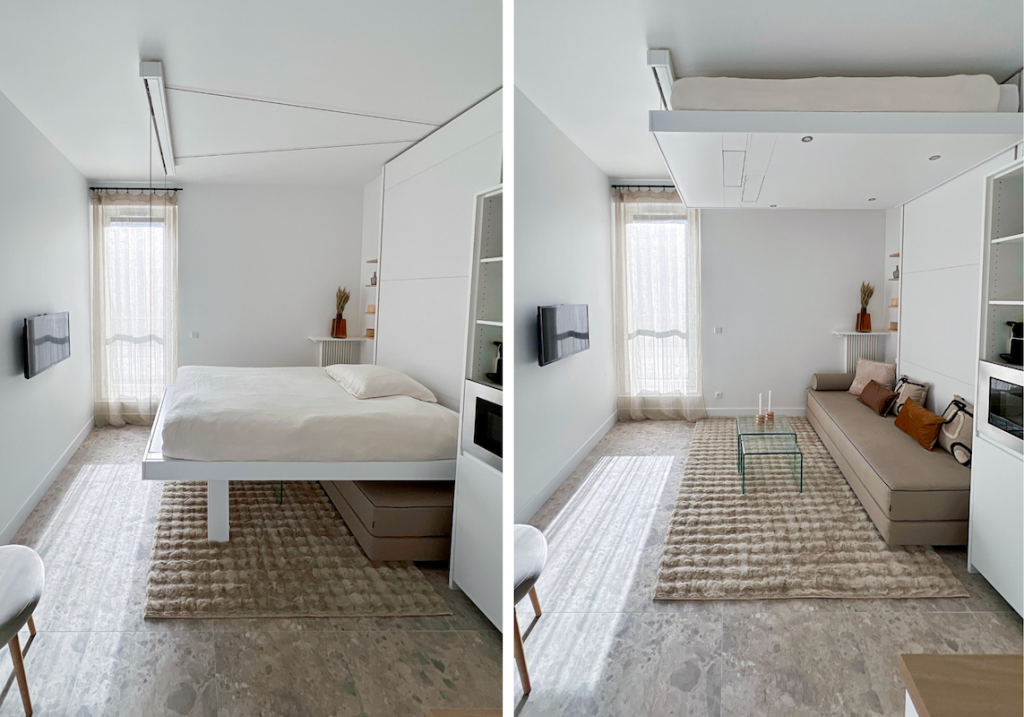 lit escamotable plafond gain de place