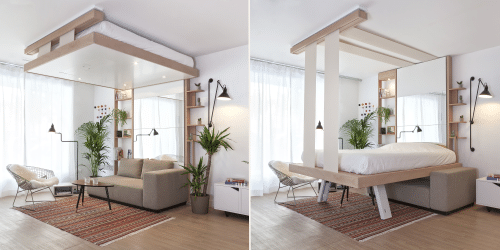 lit escamotable plafond soldes