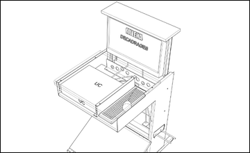 bureaux informatiques escamotables Milena pour salle de classe - cablage facile